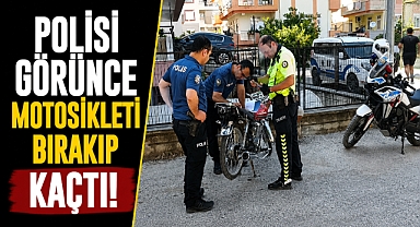 Antalya Manavgat'ta polisi görünce motosikleti bırakıp kaçtı! ceza yağdı