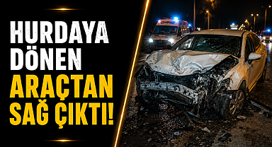 Antalya Manavgat'ta zincirleme kaza! Hurdaya dönen otomobilden sağ çıktı