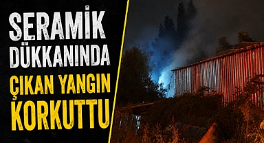 Antalya Muratpaşa'da gece yarısı panik! Seramik dükkanında çıkan yangın korkuttu