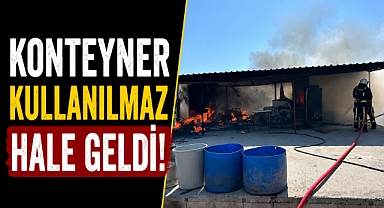 Antalya Serik'te alevler bir anda sardı! Konteyner Kullanılamaz Hale Geldi