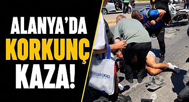Antaya Alanya’da minibüs ile motosiklet çarpıştı: 1’i ağır 2 yaralı