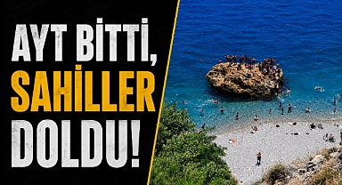AYT bitti, sahiller doldu! Antalya’da sınav stresi denizde atıldı