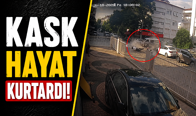 Kask hayat kurtardı! Kamyonetin altında kalmaktan son anda kurtuldu