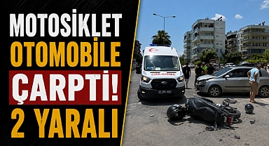 Manavgat'ta feci çarpışma! Motosiklet otomobile çarptı: 2 yaralı
