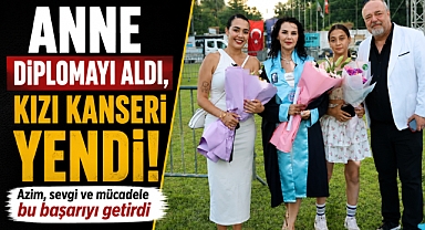 Mezuniyet gününde gelen mucize! Anne diplomayı aldı, kızı kanseri yendi