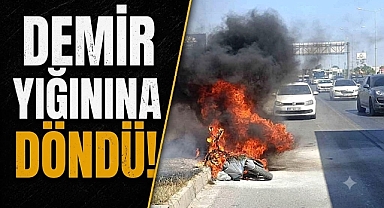 Motosikleti gözlerinin önünde demir yığınına döndü! Kimse yardım etmedi
