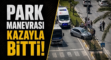 Park etmek isteyen otomobile motosiklet çarptı! 1 yaralı