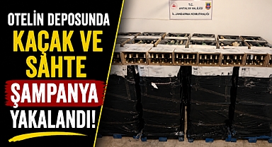 Antalya Kemer'de otele kaçak şampanya operasyonu! 13 bin litre ele geçirildi