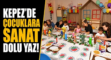 Antalya Kepez'de çocuklara sanat dolu yaz! Minikler hem öğreniyor hem eğleniyor