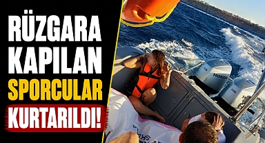 Antalya Konyaaltı'nda tehlike dolu anlar! Rüzgara kapılan 38 SUP sporcusunu deniz polisi kurtardı