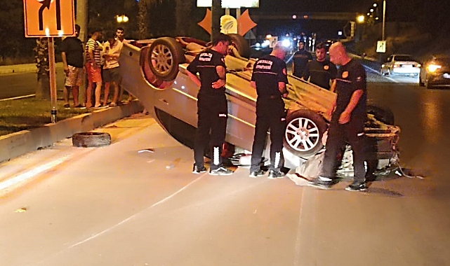 Antalya Kumluca'da otomobil takla attı! Sürücü yaralı kurtuldu