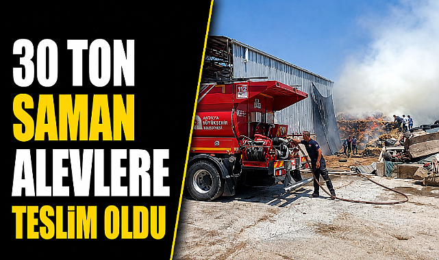 Antalya Manavgat'ta bir kıvılcım yetti! 30 ton saman alevlere teslim oldu