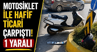 Antalya Manavgat'ta kavşakta korkutan kaza! Hafif ticari araç ile motosiklet çarpıştı! 1 kişi yaralandı