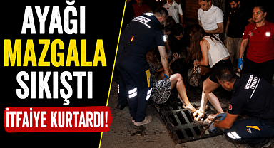Antalya Manavgat'ta korku dolu anlar! Çürüyen mazgala basan kadının ayağı sıkıştı