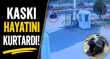 Antalya Manavgat'ta korkunç kaza! Kaskı hayatını kurtardı