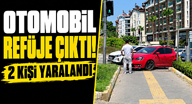 Antalya Manavgat'ta korkutan kaza! Otomobil refüjdeki yaya geçidine çıktı