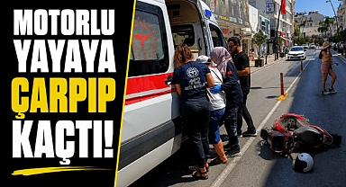Antalya Manavgat'ta motosikletiyle yayaya çarptı! Ekipleri beklemeden olay yerinden kaçtı!