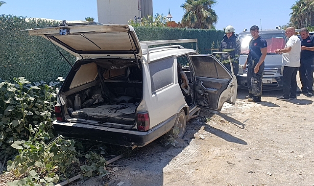 Antalya Manavgat'ta şaşkına çeviren olay ölçü almaya gitti, döndüğünde aracını alevler içinde buldu! 