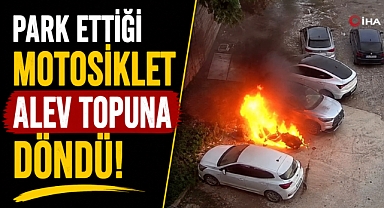 Antalya Serik'te yürekleri ağza getiren anlar! Yanan motosikleti canı pahasına çekti