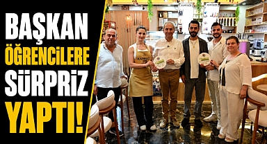Kepez Belediye Başkanı Kocagöz önlüğü giydi, kahve makinesinin başına geçti! Öğrencilere sürpriz yaptı