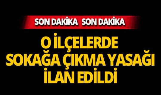 17 mahallede sokağa çıkma yasağı ilan edildi!