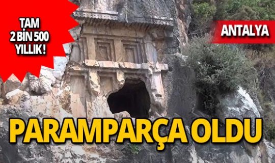 2 bin 500 yıllık kaya mezarını parçaladılar!