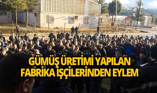Fabrika çalışanlarından iş bırakma eylemi