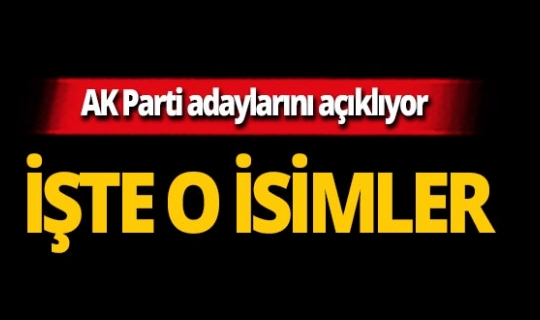 AK Parti o ildeki adaylarını açıklıyor! İşte o isimler!