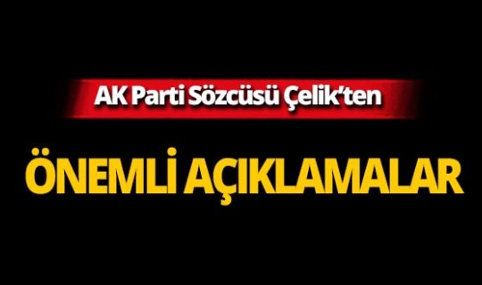 AK Parti Sözcüsü Ömer Çelik'ten önemli açıklamalar!