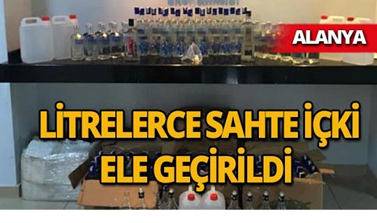 Alanya'da sahte içki operasyonu : 2 kişi gözaltında