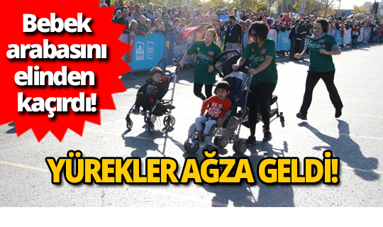 Anne-Bebek yarışmasındaki kaza herkesi korkuttu