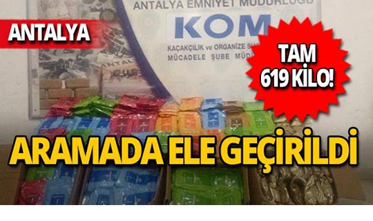 Antalya'da operasyon : 619 kilo ele geçirildi!