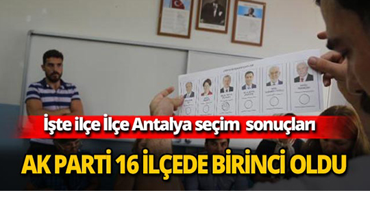 Antalya ve ilçelerinde partilerin başarı oranı