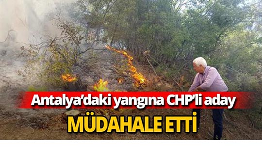 Antalya’daki yangına CHP'li aday müdahale etti