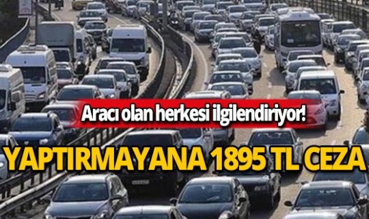 Aracı olanlar dikkat! Yaptırmayana bin 895 lira ceza