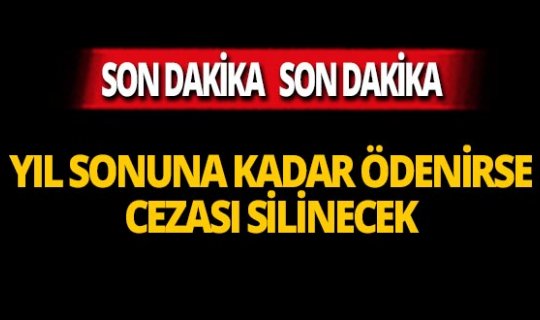 Bakanlık duyurdu! Yıl sonuna kadar ödenirse cezalar silinecek!