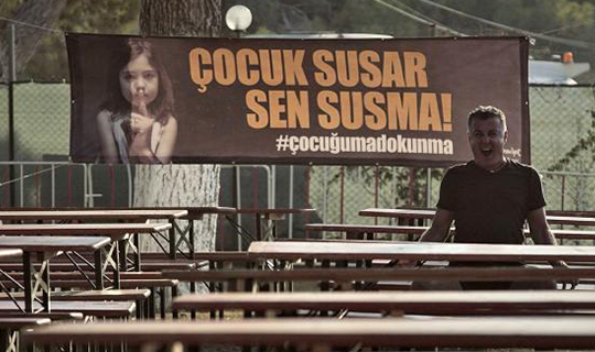 Başkan Sözen 'çocuk istismarına hayır' diye bağırdı