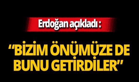 Cumhurbaşkanı Erdoğan açıkladı: 'Bizim önümüze bunu getirdiler'