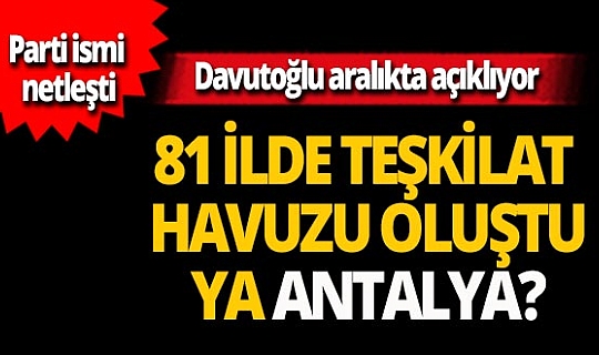 Davutoğlu partiyi aralıkta kuruyor