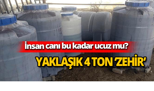 Evin bahçesinde 4 ton sahte içki ele geçirildi