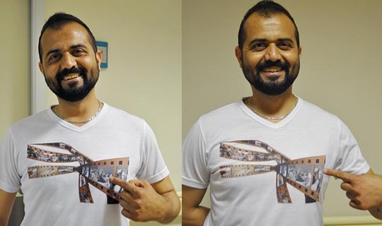 Hastalık sürecini tişörte işledi