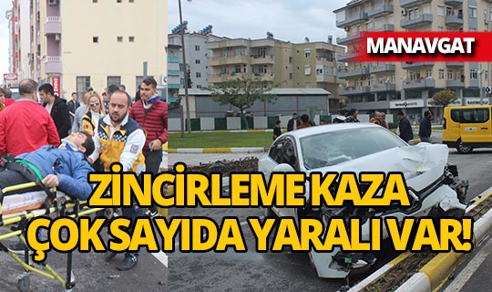 Manavgat'ta zincirleme trafik kazası: 5 yaralı