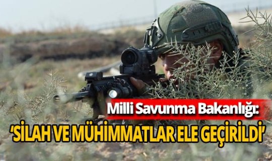 MSB: 'PKK'ya ait silah ve mühimmatlar ele geçirildi'