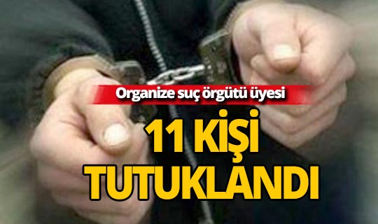 Organize suç örgütü üyesi 11 kişi tutuklandı