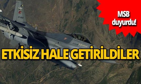 PKK'lı teröristler etkisiz hale getirildi