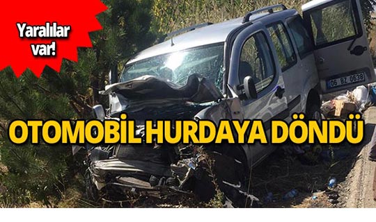 Traktör ile otomobil çarpıştı! Yaralılar var