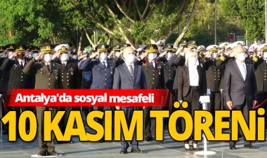 Antalya'da pandemiye uygun anma töreni