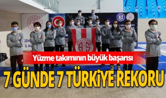 Antalyaspor yüzme takımından 7 günde 7 Türkiye rekoru