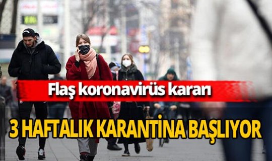 Avusturya'da 3 haftalık karantinaya giriliyor