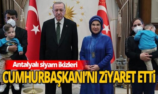Cumhurbaşkanı Erdoğan Antalyalı siyam ikizleri ile ikizlerin doktorunu kabul etti